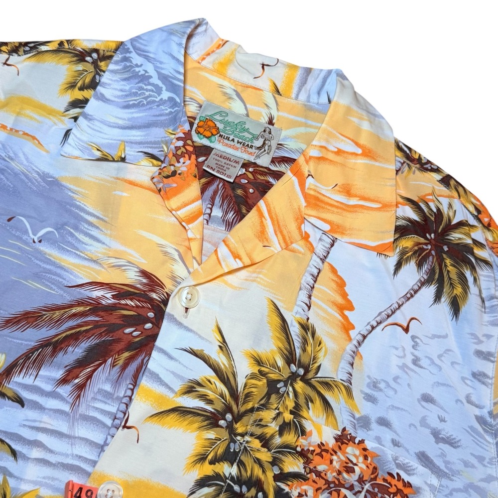 Lucky Beach Hula Wear Paradise Found Hawaiian Shirt Mens M Rayon Short Sleeve